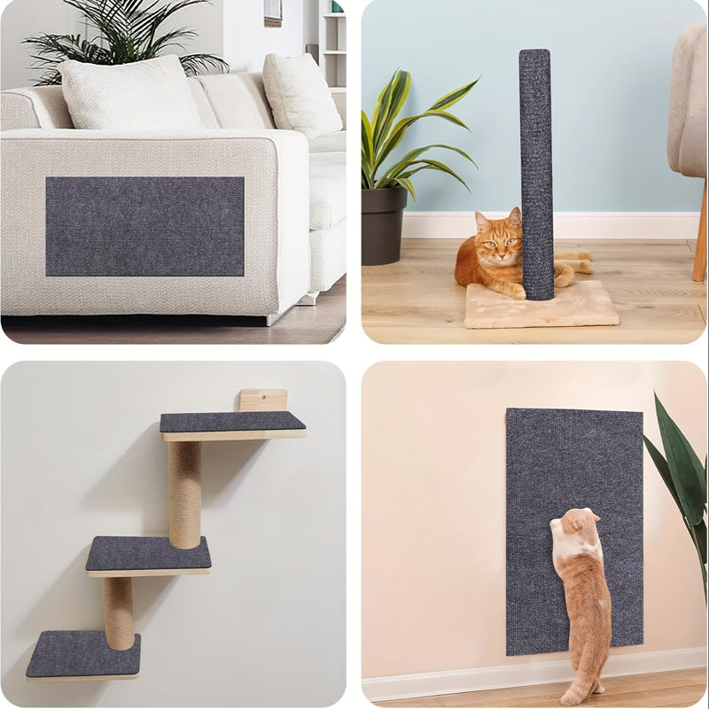 Grattoir pour chat auto-adhésif résistant à l'usure, Gris foncé