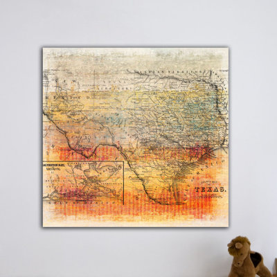 Texas Map by Marmont Hill - Wrapped Canvas Painting