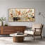 Tableau mural sur toile à motifs botaniques stylisés dans les tons rouille et beige