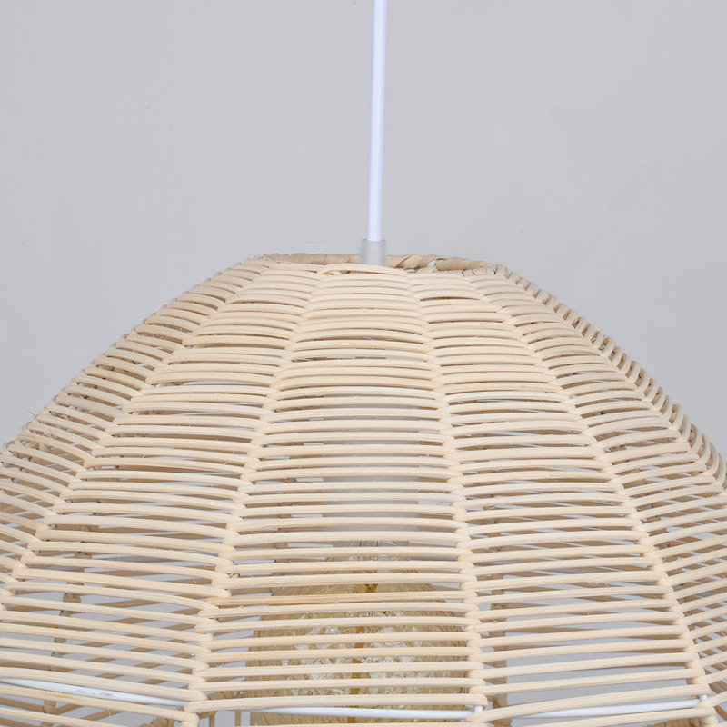 Newberg 1 - Light Natural Rattan Single Pendant, 17.7" H x 18" W x 17.71" D