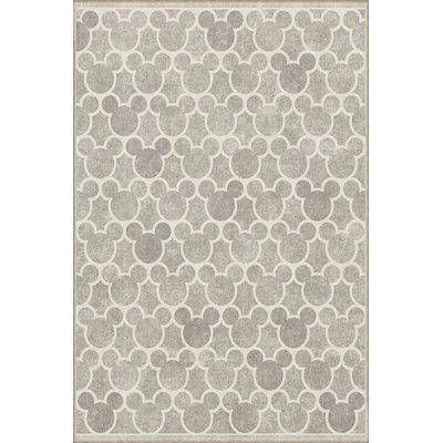 Washable Cream Circle Modern Woven Base Carpet