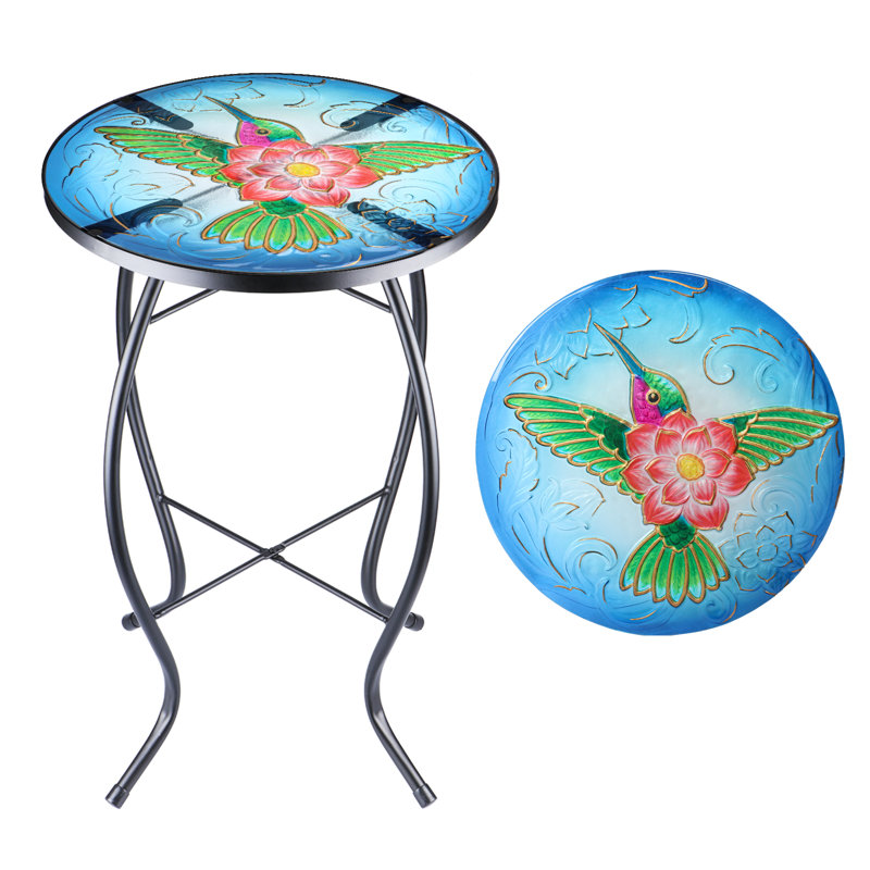 Dinie Round Metal Outdoor Side Table , 14.17'' in. W 14.17'' in. D
