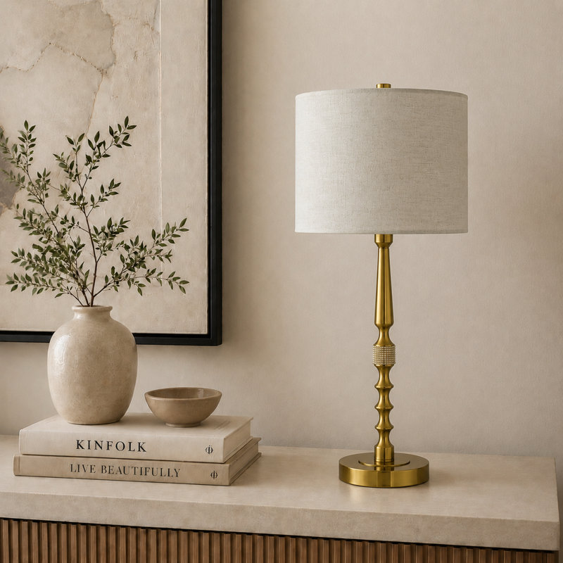 62.5cm Metal Table Lamp, brass