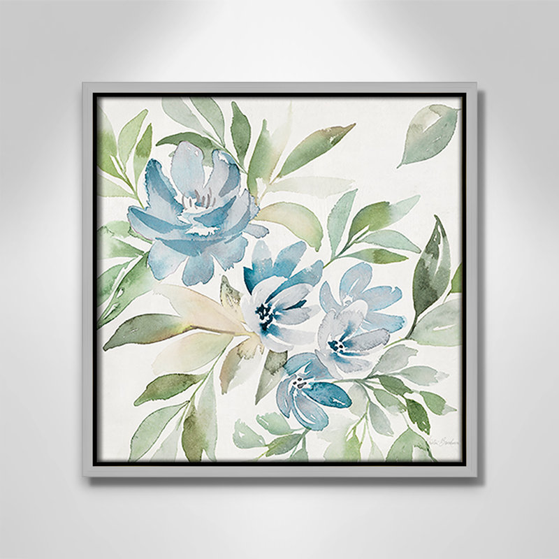 «Soft Blue Paradise Picks II» par Kristen Brockmon, reproduction sur toile flottante, L 13,5 po x H 13,5 po, Argent