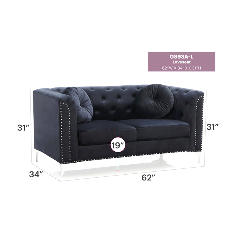 Causeuse Sleek, Noir