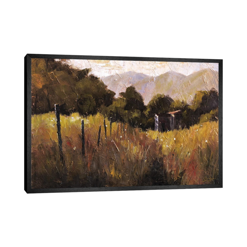 Tuscany, Italy, Walking To The Rose Field II by Christopher Clark - Floater Frame Print on Canvas, Black Framed Canvas