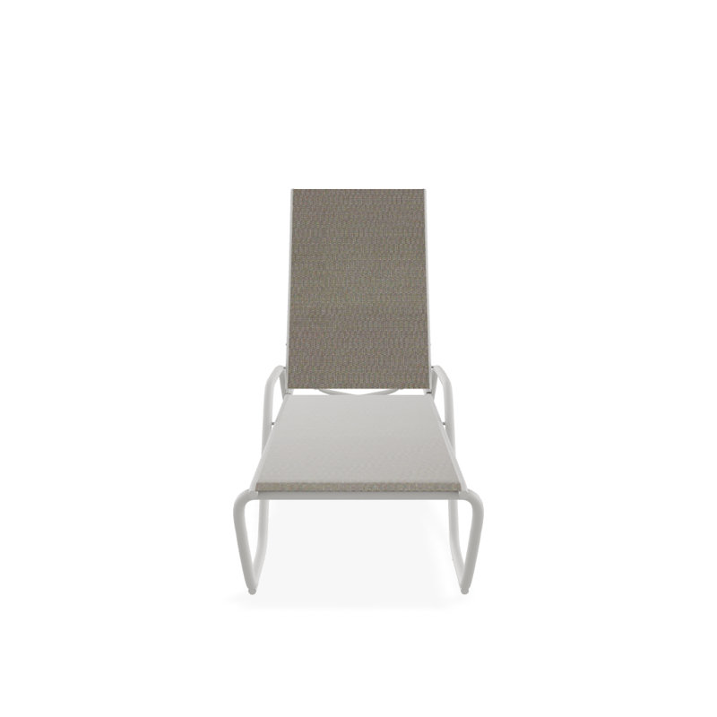 Outdoor Rust-Resistant Metal Chaise Lounge, Textured Snow, Carter