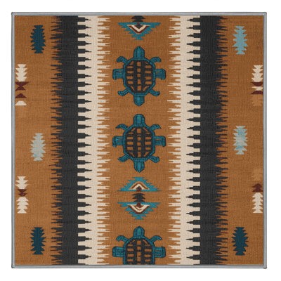 Washable Desert Tortoise Southwestern Area Rug
