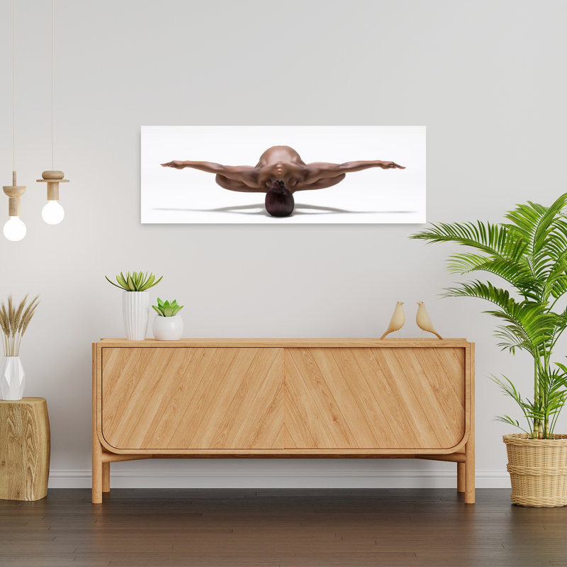 «Graceful Nude Balance Elegant Minimalist Abstract», art mural, H 12 po x l 36 po