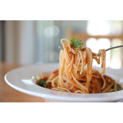 Spaghetti Bolognese With Minced Beef And Tomato Sauce by Piyato - Wrapped Canvas Print