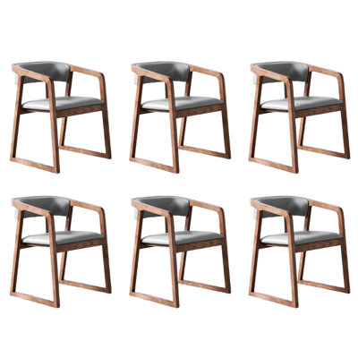 Chaises avec accoudoirs de haute qualité en éponge brun gris
