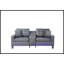 Ensemble de canapé-lit noir en tissu de PVC noir avec lumières DEL