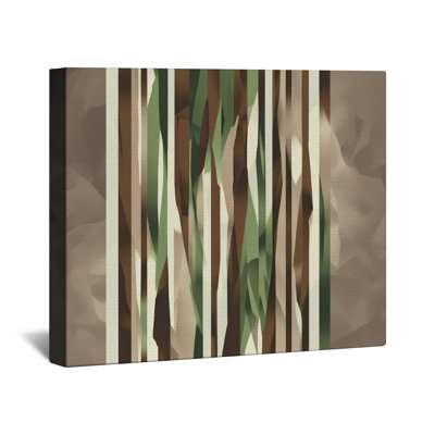 Abstract Green Brown Lines Canvas Gallery Wrap in Many Sizes
