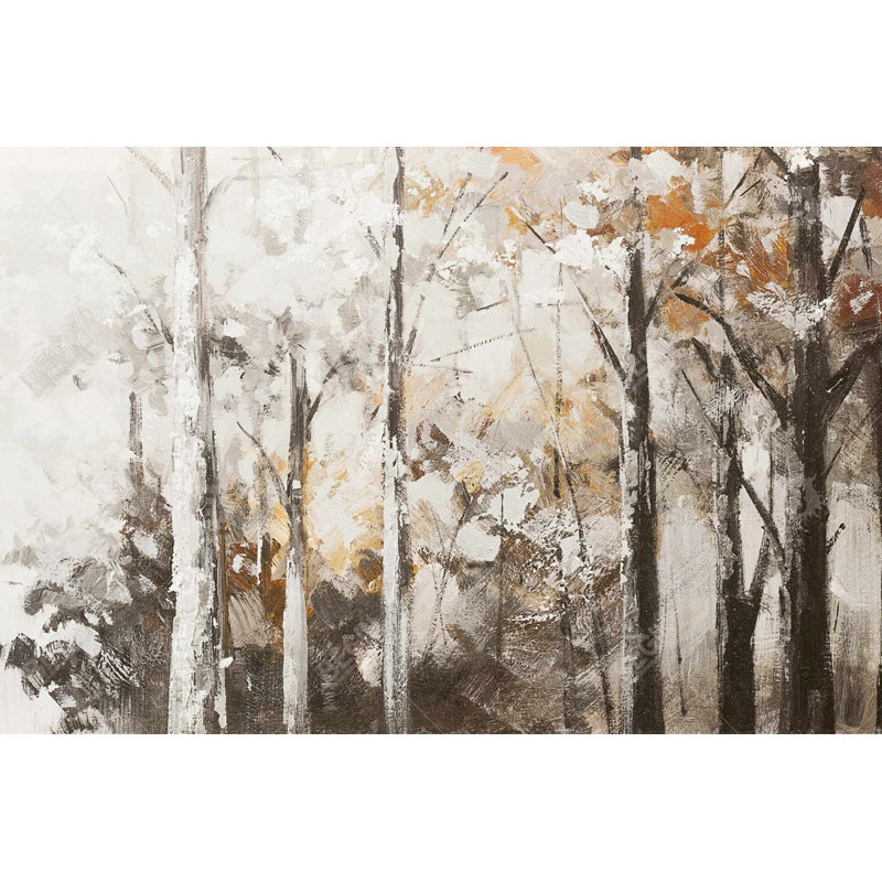 Abstract white forest Bath Mat with Non-Slip Backing - Quick Dry Memory Foam Bathroom Rug - Absorbent - Modern Plush Spa-Style - Machine Washable