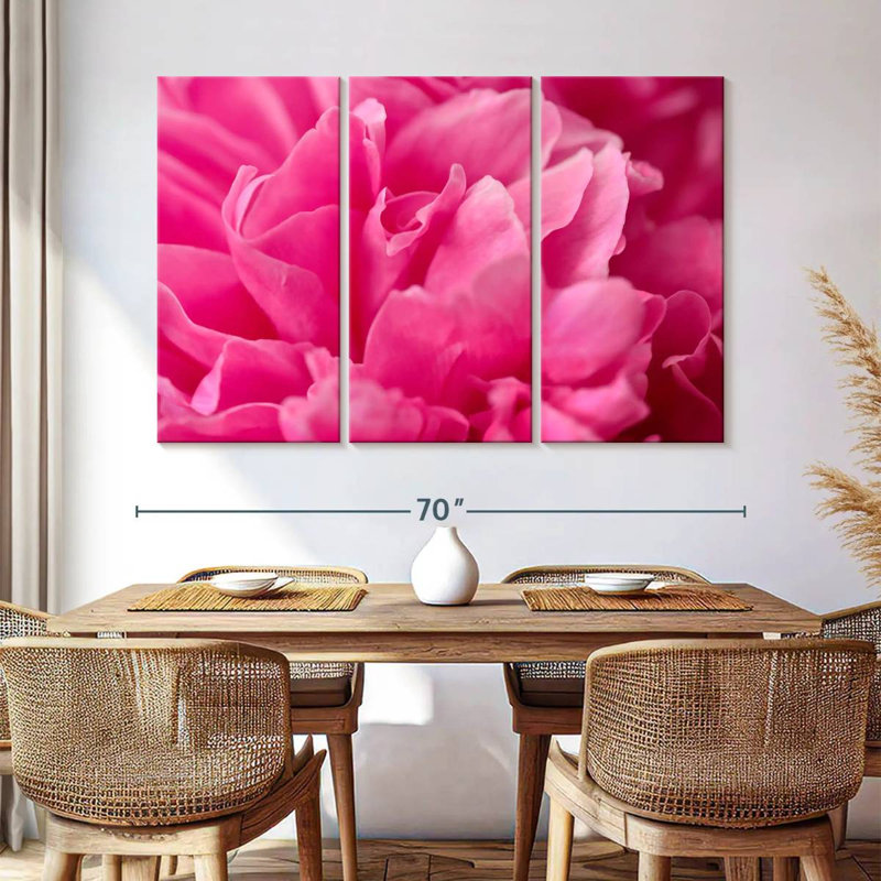Harnek Brilliant Pink Peony, 42" H x 65" W