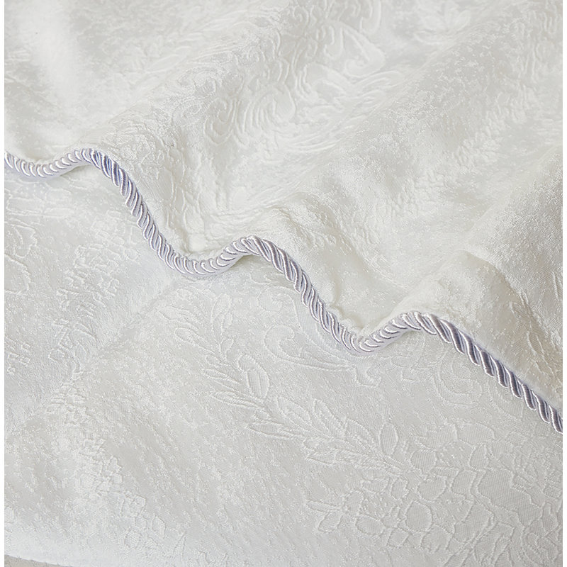 Bridal Jacquard Bedspread With Pillow Sham  Floral Printed Coverlet, Decorative Luxury All-Season Bedding, King Bedspread