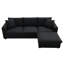 Canapé modulaire 101 po x 66 po avec revêtement, canapé convertible à 4 places, structure stable en fer pour décoration intérieure en L, tissu confortable, style simple et mobile, plusieurs pièces,