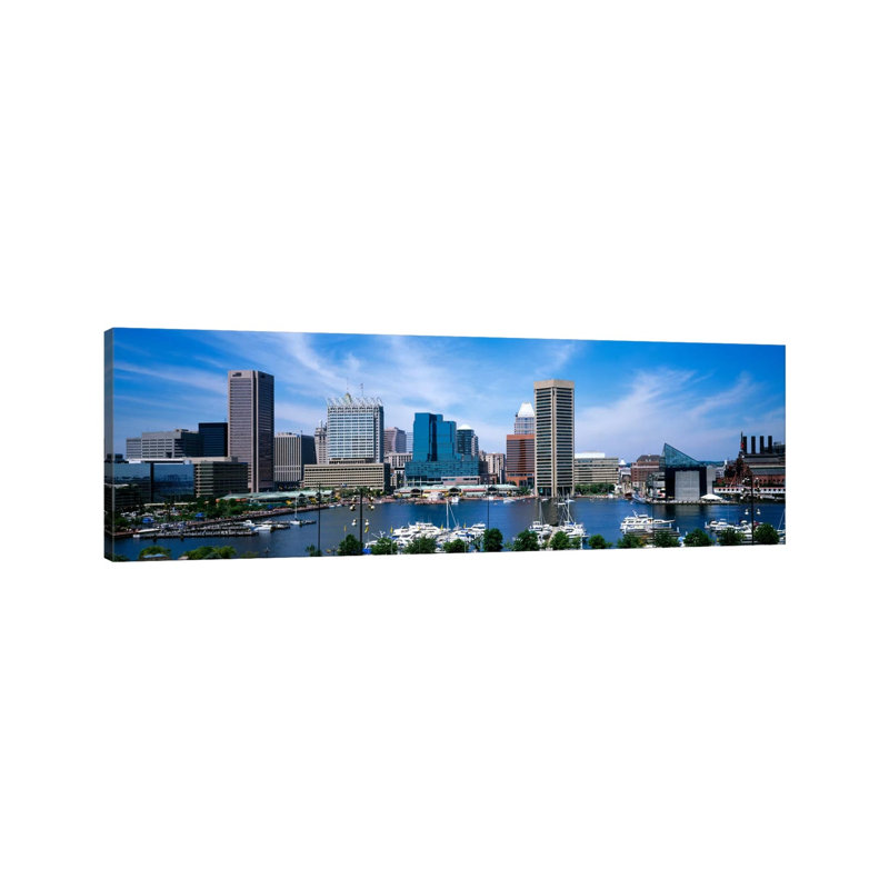 Inner Harbor, Baltimore, Maryland, USA - Wrapped Canvas Panoramic Print, 182.88 cm H x 60.96 cm W x 3.175