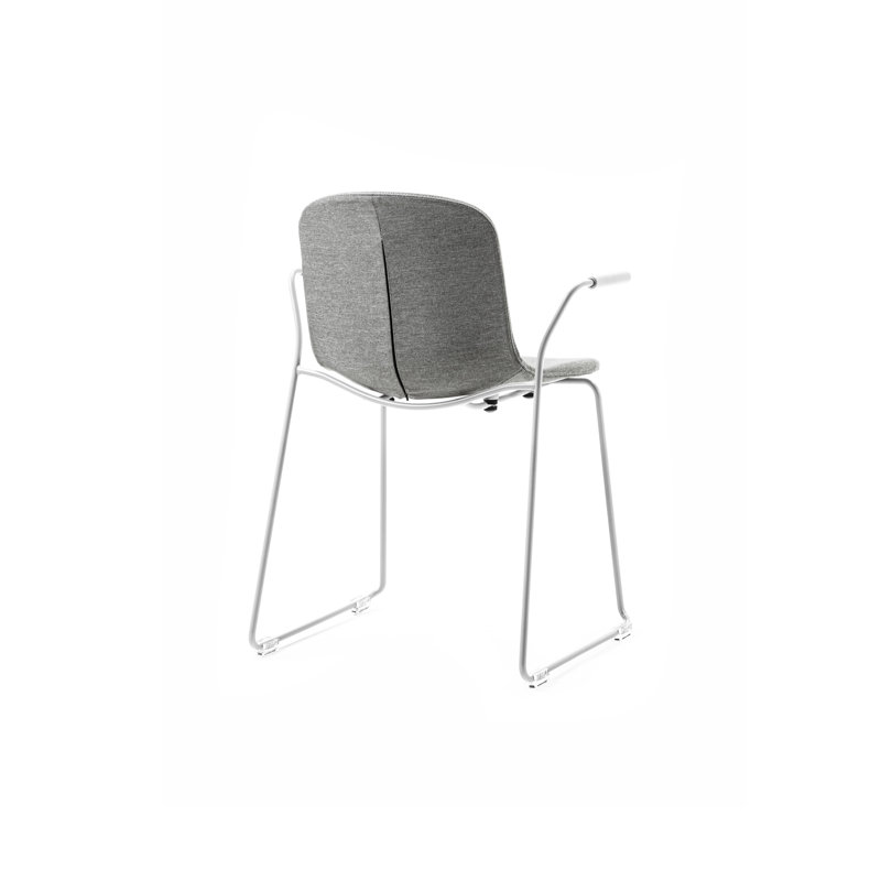 Chaise rembourrée Holi, gris, Blanc