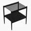 Ensemble de 2 tables de bout rectangulaires, plateau en verre trempé avec panneau de fibres à densité moyenne, table de salon moderne-1419296164-1419296160