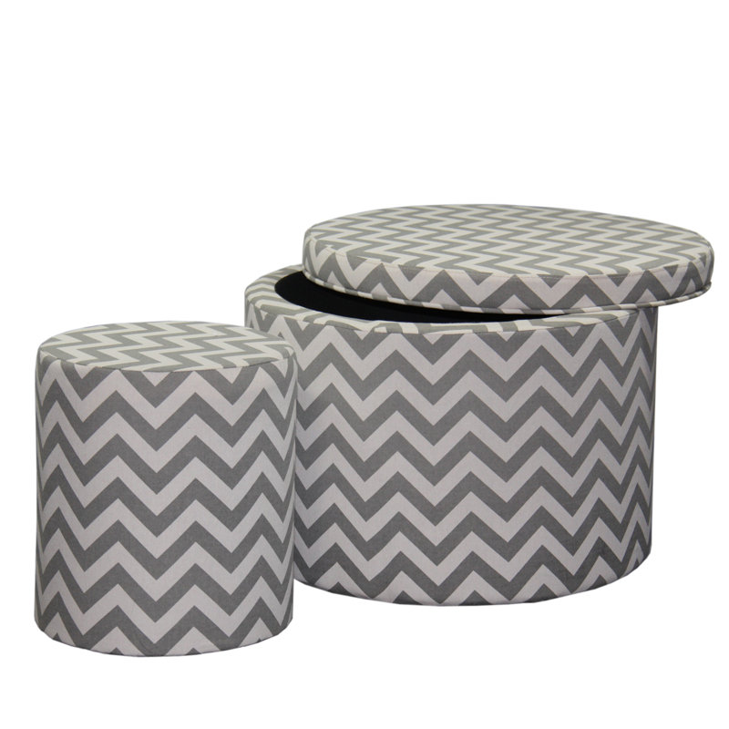 Repose-pieds avec rangement 23 po, Polyester gris