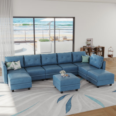 Canapé modulaire réversible de 9 pièces avec repose-pieds Zendajas