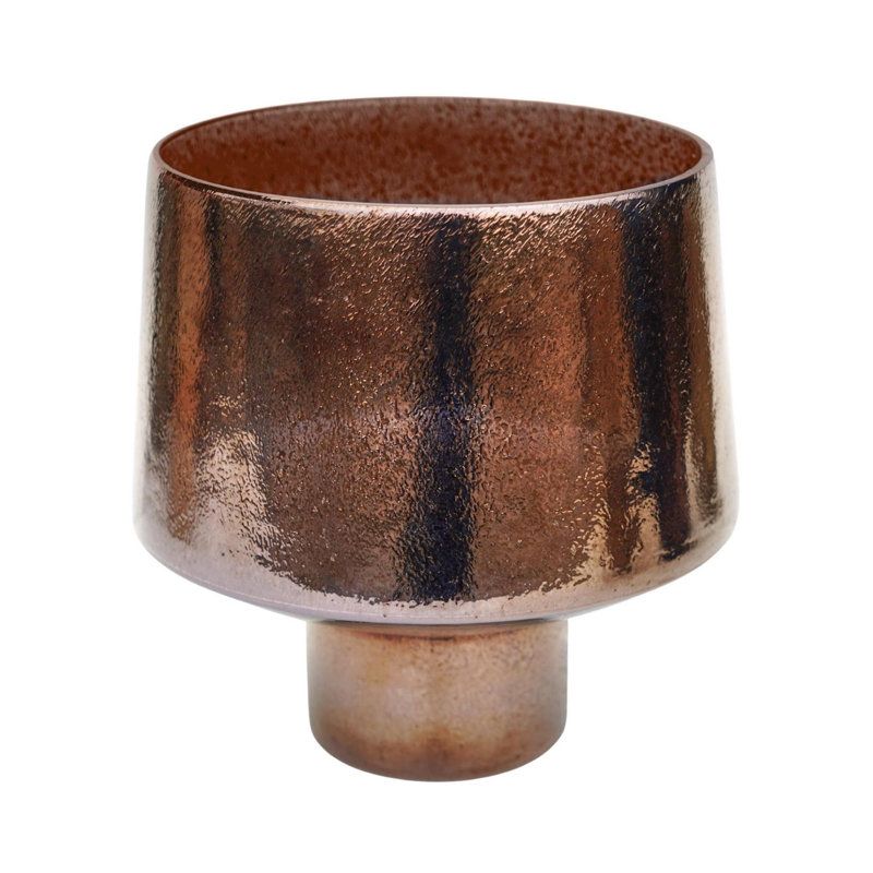 Opulent Curved Metallic Planter, Bronze