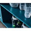 Buffet 60 po, matériau, pieds en bois massif, tablettes amovibles, table haute bleue sarcelle - finition