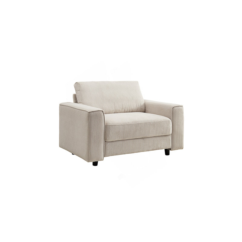Modern Minimalist Corduroy Sofa Chair For Daily Home And Office Use With Comfort And Durability., Beige Polyester