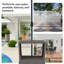 Square Metal Outdoor Coffee Table With Umbrella Hole , 54cm W 54cm D