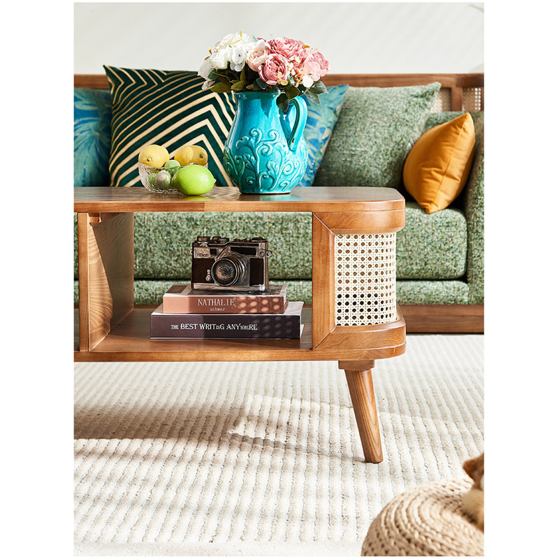 Table basse de style rétro classique français, Brun
