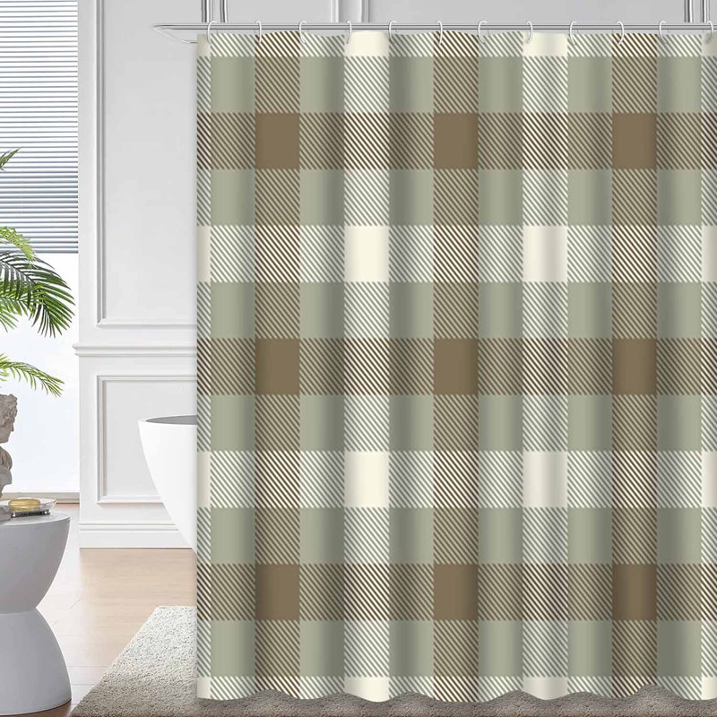 Rideau de douche Tartan, L 72 po x l 84 po