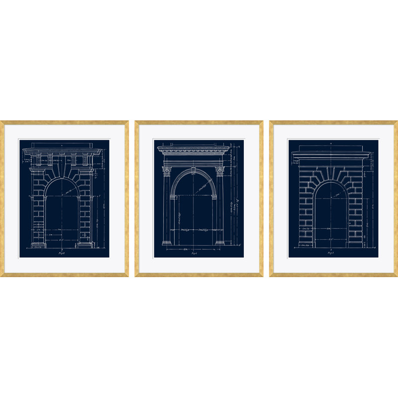 Blue Arch Figure 6, 4 & 5 Giclee Print by David Phoenix