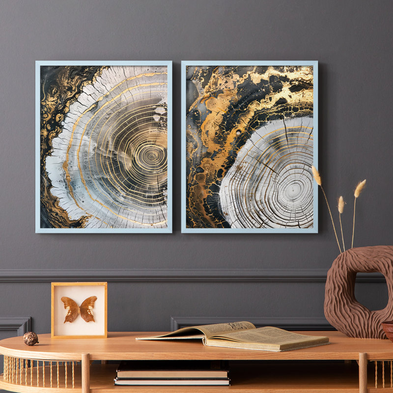 ABSTRACT Series CCLX - Reproduction encadrée de qualité supérieure - prête à être accrochée - aucun clou requis - aucun clou requis