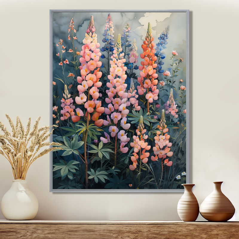 Lupin Flower Summer Garden - Lupin, art mural, Métal métal, H 32 po x l 16 po x P 1 po