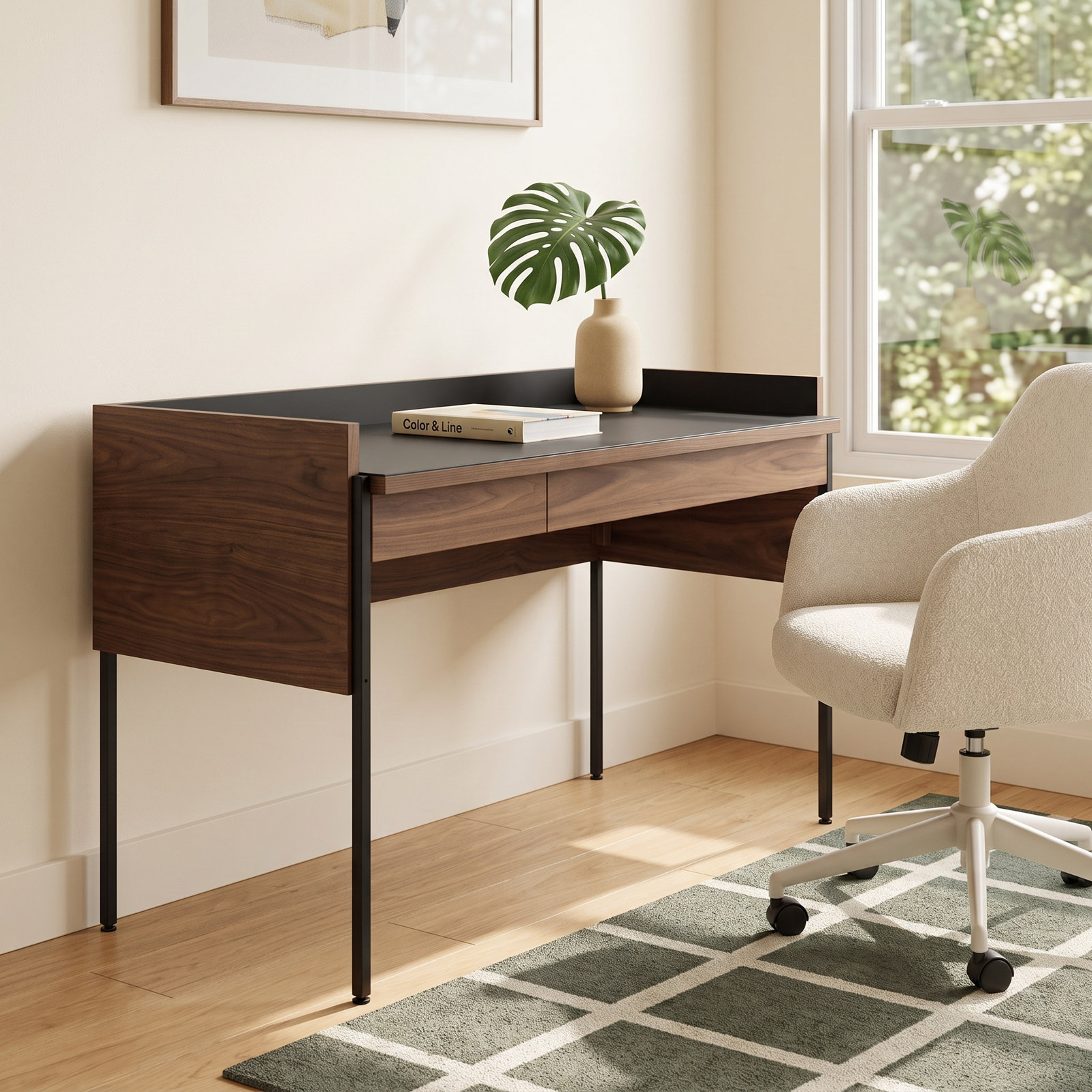 Tabloid Writing Desk, Oblivion/Walnut