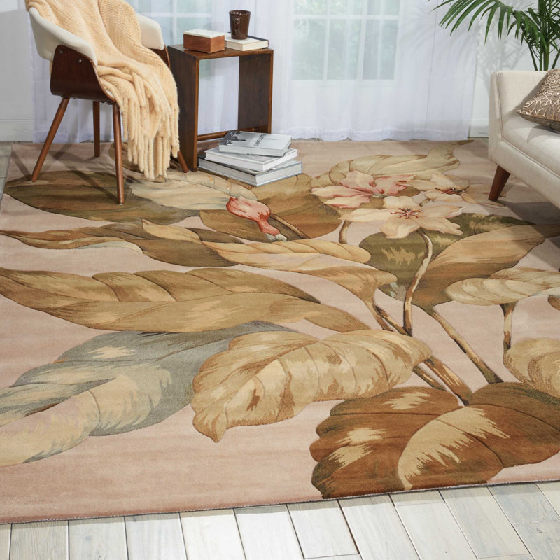 Tapis floral ivoire Janeth, Rectangle 7 pi 6 po x 9 pi 6 po