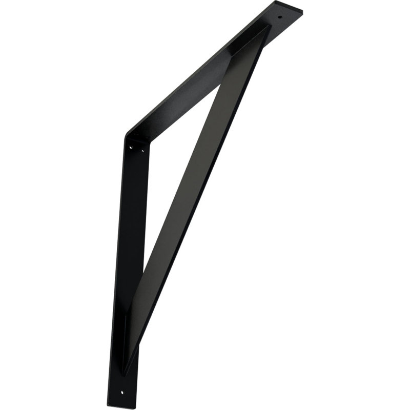 Support traditionnel en acier, H 20 po x l 2 po x P 20 po, Noir thermolaqué