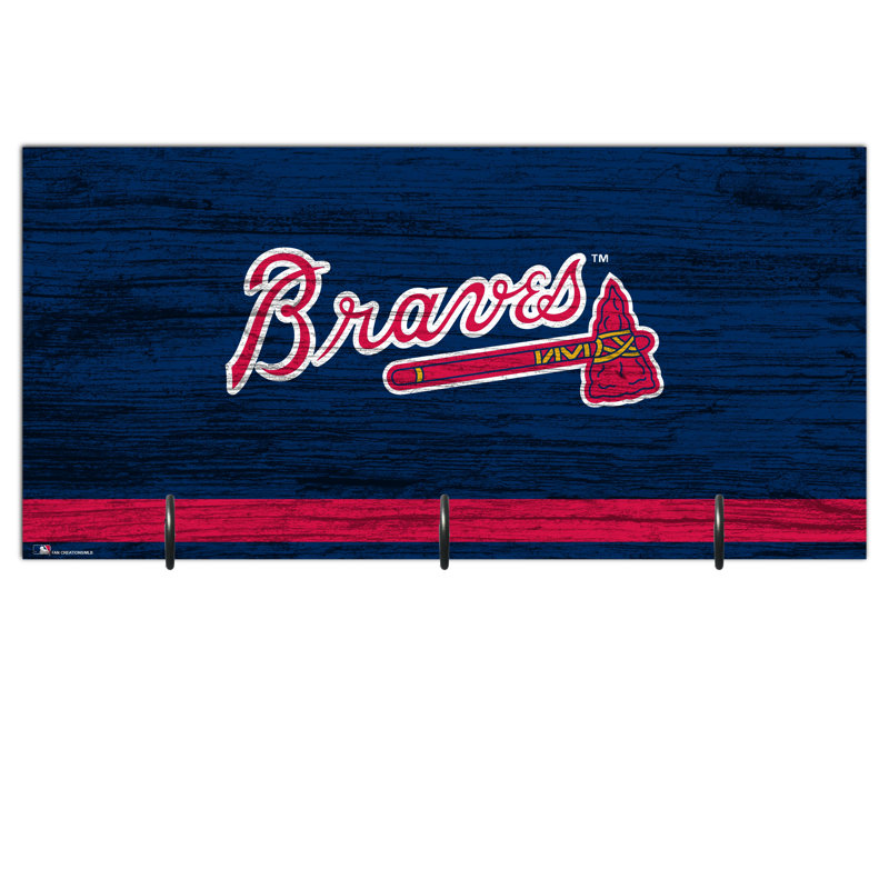 3 - Hook Wall Mounted Coat Rack, Braves