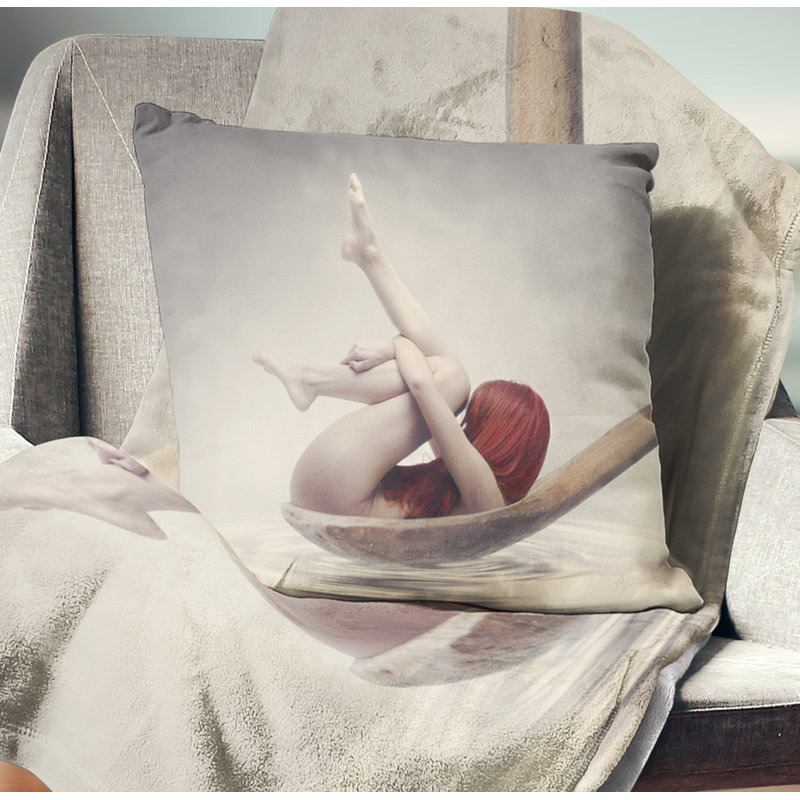 Beauty Bath - Coussin imprimé abstrait, 18 po x 18 po, Coussin décoratif