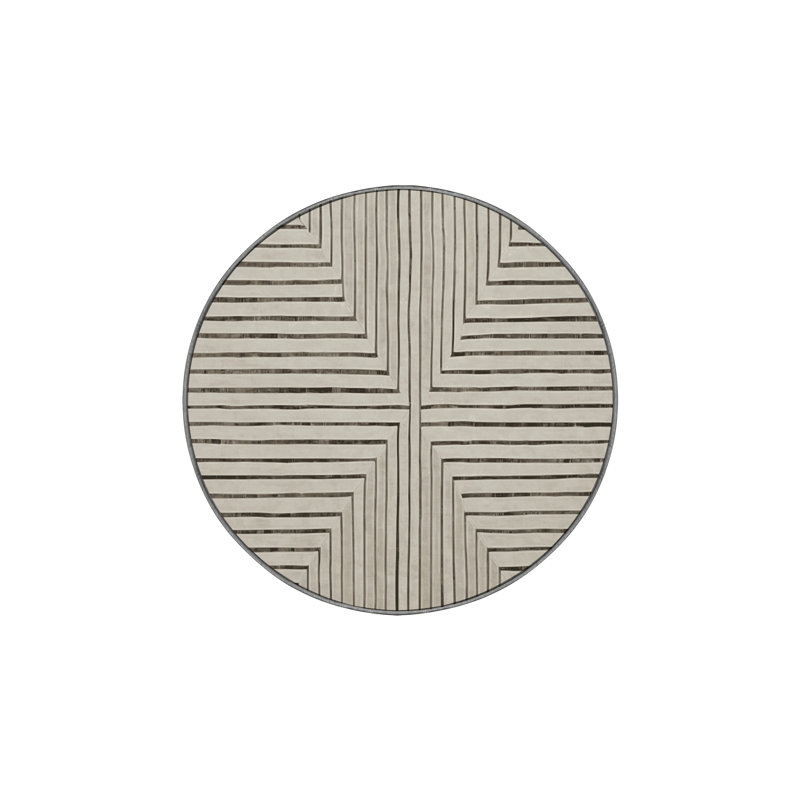 Tapis gris lavable à la machine GSIX03645, Rond 6 pi