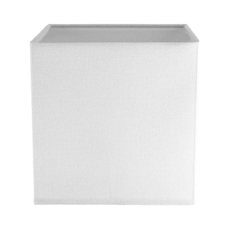 16cm Linen Square Lamp Shade, White