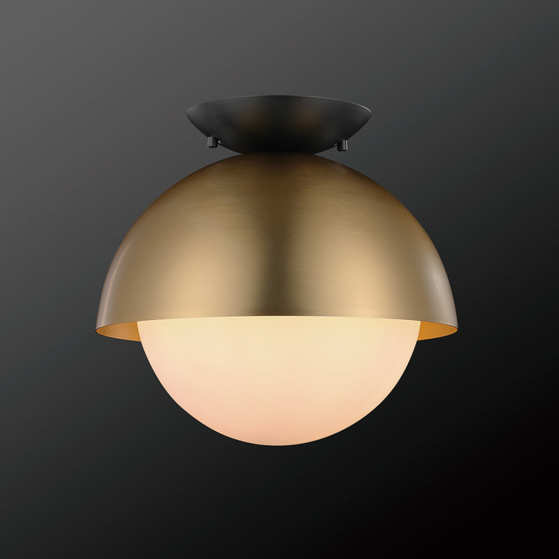 Plafonnier encastré 1 lumière 10 po Oswald, Doré