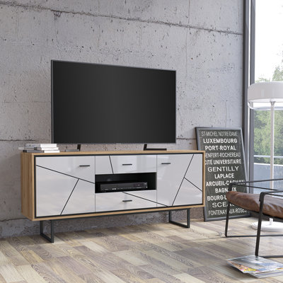 Meuble télé 65,7 po avec finition ultrabrillante