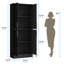 Armoire de 71 po de hauteur avec 4 portes, armoire de rangement pour garde-manger, armoire de garde-manger autoportante, huche de cuisine avec poignées dorées pour la salle à manger, salle de bain, noir-990038481