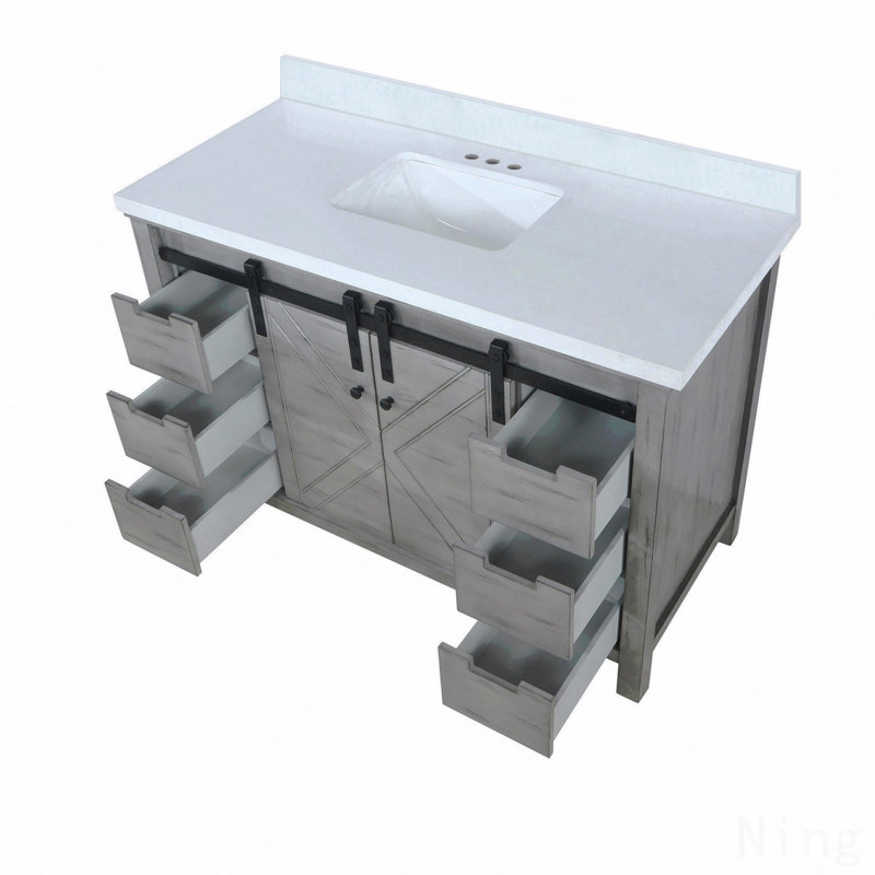 Meuble-lavabo simple 48 po x P 22 po, comptoir en marbre de culture