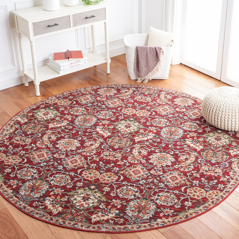 Tapis oriental rouge / ivoire Berndt, Rond 6 pi 7 po