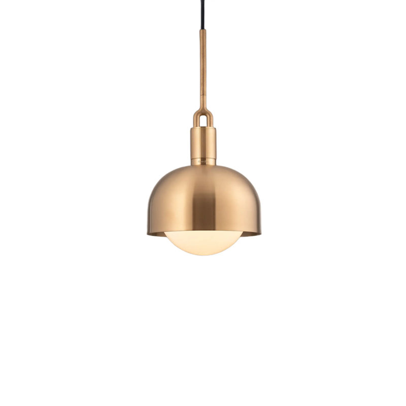 1 - Light Pendant, Opal/Brass
