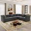 Canapé d'angle en velours de luxe avec lit escamotable, canapé-lit convertible 3 en 1 avec boutons capitonnés-1514603154