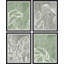 "Watercolor Botanical Plant Leaves", impression sur papier 4 pièces-97782140-97782142
